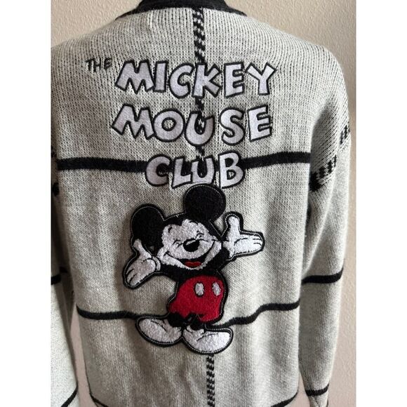 Disney Mickey Mouse Club Grayscale Collection Cardigan Sweater sz Medium EUC - Picture 6 of 7